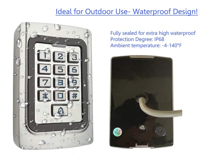 Supreform IP68 Waterproof Universal 12V 24VDC Metal Case Digital Wired Keypad for Garage Door, Gate Opener and Access Control Systems - Image 5